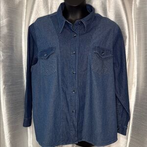 Fashion Bug Denim Button Up Long Sleeve Collar Cotton Shirt Women’s 22/24